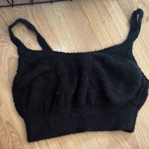 Reformation Charcoal Textured Knit Top